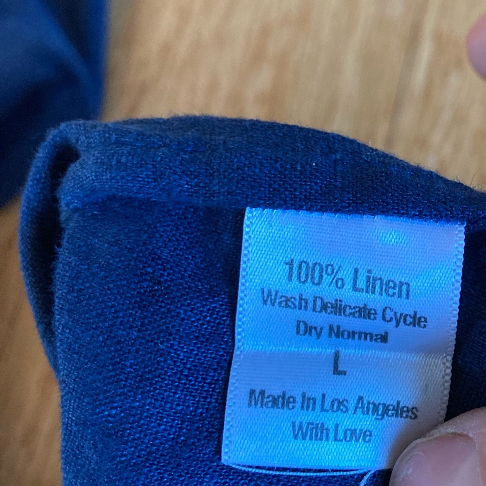 Beautiful Indigo Wide Leg 100% Linen Calla Pants - Picture 5 of 5